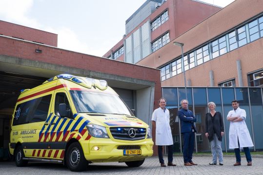 v.l.n.r: T. van der Ree, M. Smeekes, P. Halkes, L Hani van Veiligheidsregio NHN